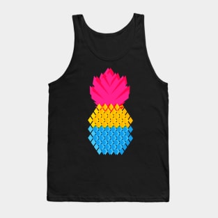 Panapple Pan Pineapple in Pansexual Flag colours Geometric Style Tank Top